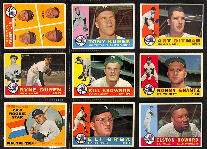 Lot of (100+) 1960-1962 Topps NY Yankees Cards w. 1960 Whitey Ford