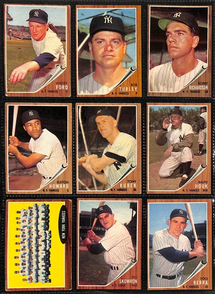 Lot of (100+) 1960-1962 Topps NY Yankees Cards w. 1960 Whitey Ford