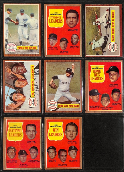 Lot of (100+) 1960-1962 Topps NY Yankees Cards w. 1960 Whitey Ford