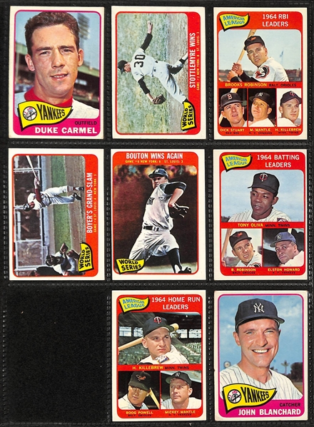  Lot of (100) 1963-1965 Topps NY Yankees Cards w. 1963 Roger Maris