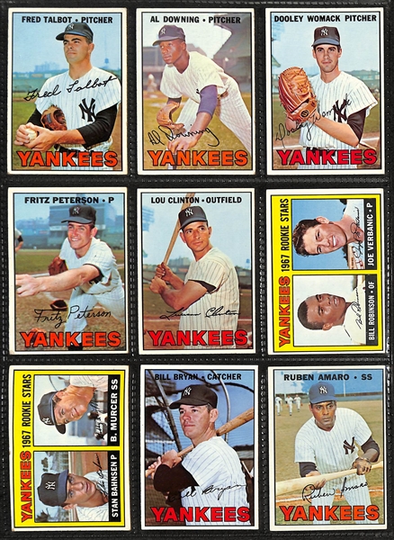  Lot of (100) 1966-1969 Topps NY Yankees Cards w. 1966 Whitey Ford