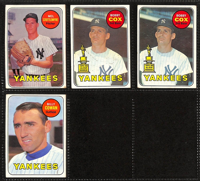  Lot of (100) 1966-1969 Topps NY Yankees Cards w. 1966 Whitey Ford