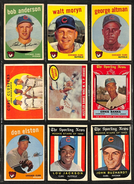  Lot of (90) 1957-1959 Topps Chicago Cubs w. 1957 Ernie Banks