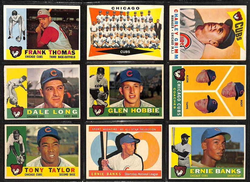  Lot of (150) 1960-1964 Topps Chicago Cubs w. 1963 Lou Brock