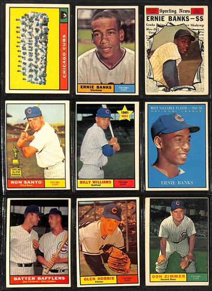  Lot of (150) 1960-1964 Topps Chicago Cubs w. 1963 Lou Brock