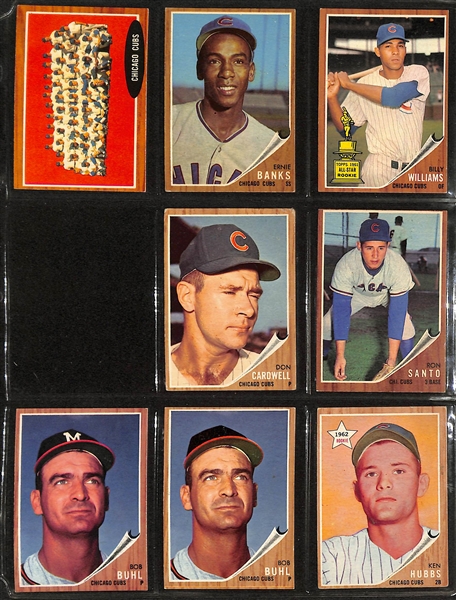  Lot of (150) 1960-1964 Topps Chicago Cubs w. 1963 Lou Brock