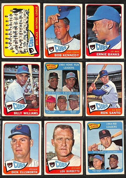  Lot of (150) 1965-1969 Topps Chicago Cubs w. 1965 Ernie Banks