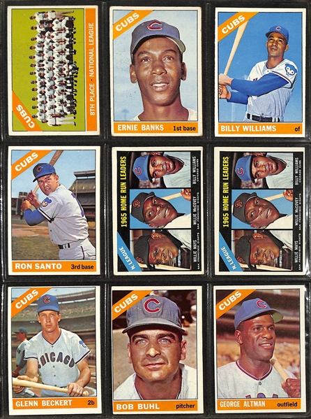  Lot of (150) 1965-1969 Topps Chicago Cubs w. 1965 Ernie Banks