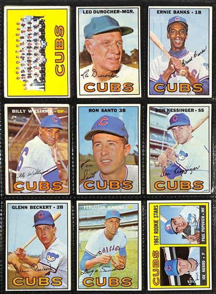  Lot of (150) 1965-1969 Topps Chicago Cubs w. 1965 Ernie Banks