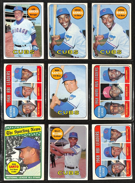  Lot of (150) 1965-1969 Topps Chicago Cubs w. 1965 Ernie Banks