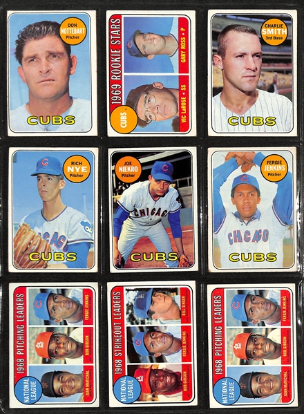  Lot of (150) 1965-1969 Topps Chicago Cubs w. 1965 Ernie Banks