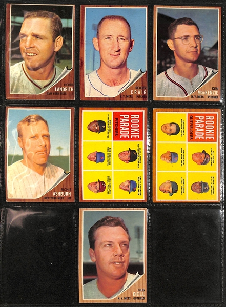  Lot of (200+) 1962-1969 Topps New York Mets w. 1962 Casey Stengel