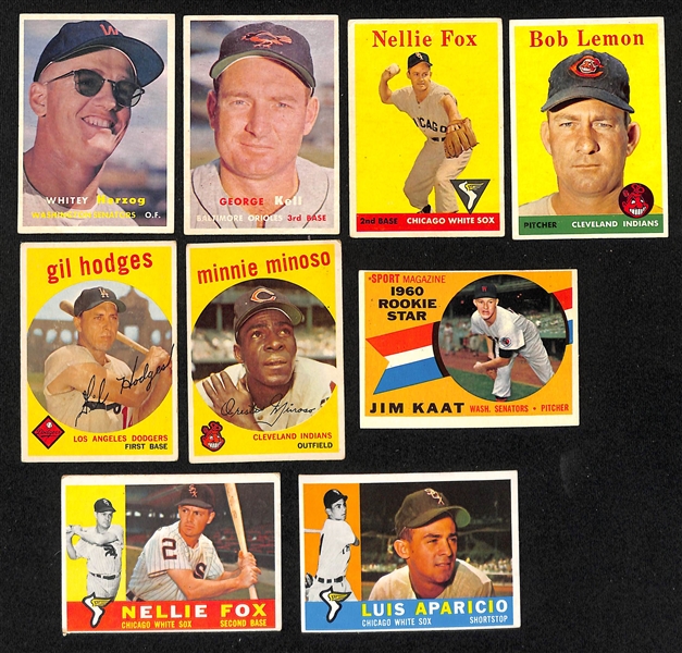 Lot of (129) 1957-1969 Topps Baseball Cards w. 1957 Whitey Herzog RC & (17) 1980-1990 Rookies w. R Henderson RC