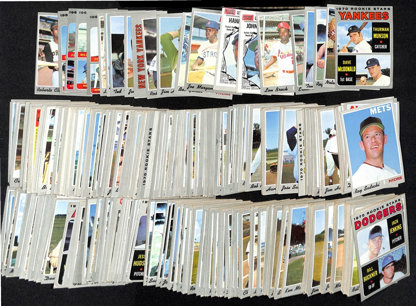  Lot of (300+) 1970 Topps Baseball Cards w. Thurman Munson RC & Nolan Ryan