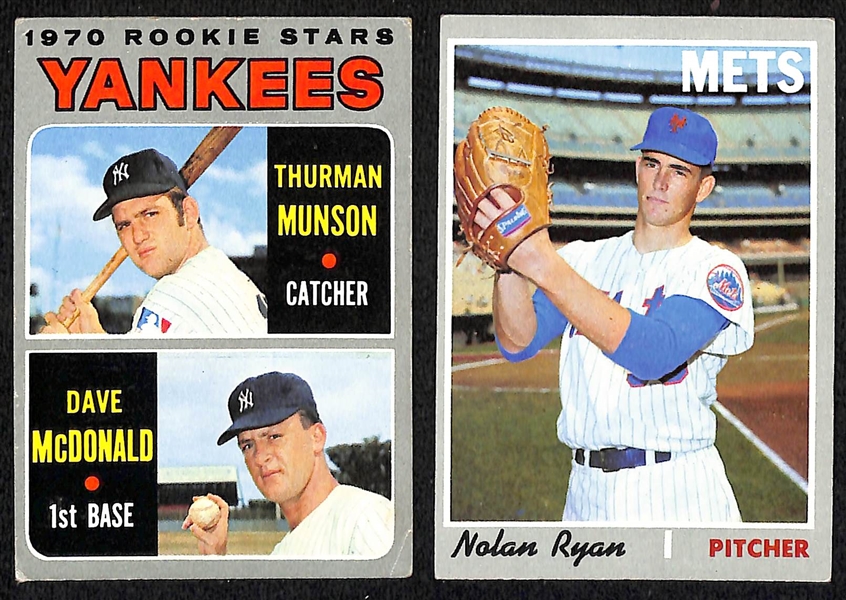  Lot of (300+) 1970 Topps Baseball Cards w. Thurman Munson RC & Nolan Ryan