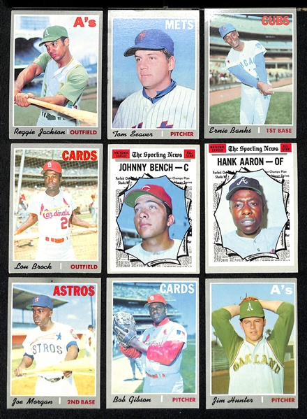  Lot of (300+) 1970 Topps Baseball Cards w. Thurman Munson RC & Nolan Ryan