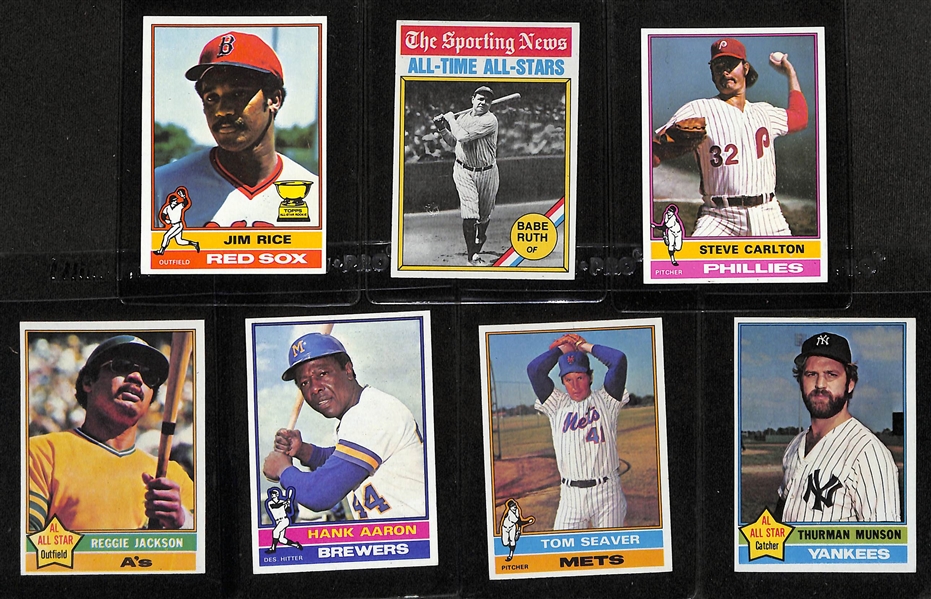 1976, 1977, 1978, 1979 Topps Baseball Complete Sets w. 1977 Topps Andre Dawson Rookie Card