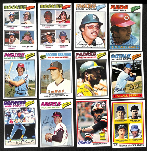 1976, 1977, 1978, 1979 Topps Baseball Complete Sets w. 1977 Topps Andre Dawson Rookie Card