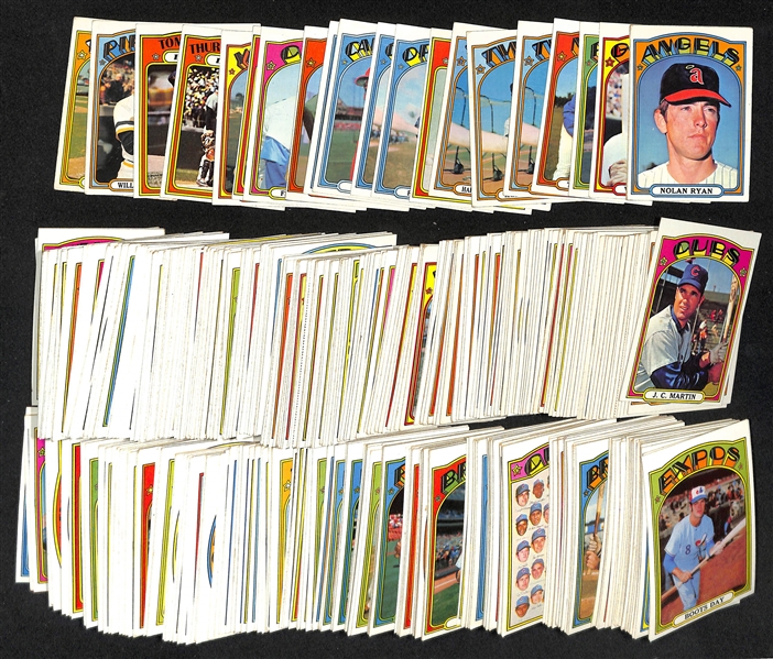   Lot of (300+) 1972 Topps Baseball Cards w. Nolan Ryan