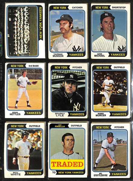  Lot of (600+) 1974 Topps Baseball Cards w. Dave Winfield Rookie Card