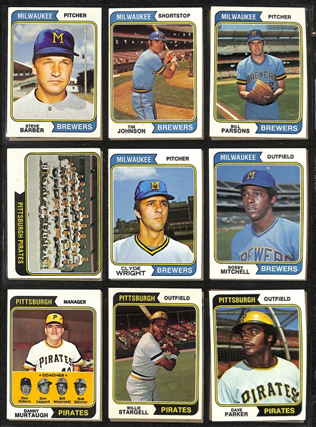  Lot of (600+) 1974 Topps Baseball Cards w. Dave Winfield Rookie Card