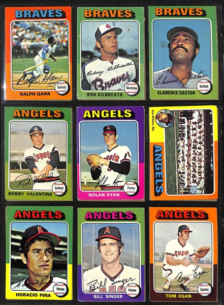   Lot of (600+) 1975 Topps Baseball Cards w. George Brett & Robin Yount RC - Both SGC 5 - Complete or Near Complete Set