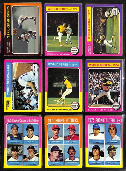   Lot of (600+) 1975 Topps Baseball Cards w. George Brett & Robin Yount RC - Both SGC 5 - Complete or Near Complete Set