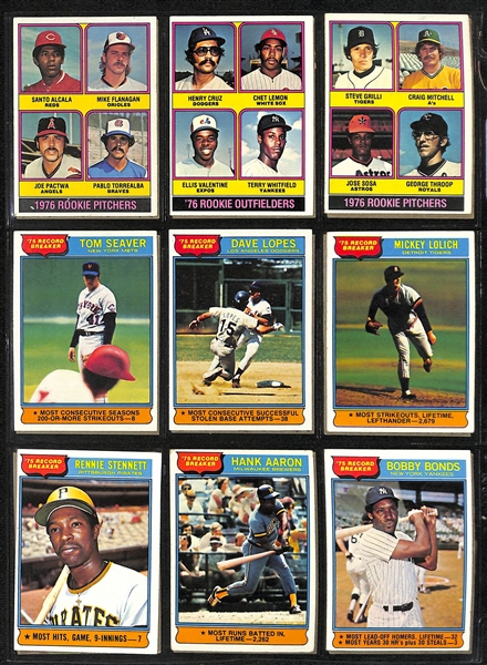   Lot of (600+) 1976 Topps Baseball Cards w. Hank Aaron (last reg issue card)