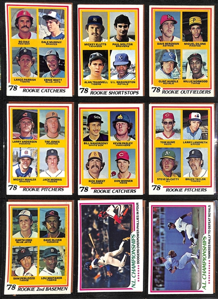  Lot of (2000+) 1978, 1979, & 1980 Topps Baseball Cards w. 1980 Rickey Henderson Rookie Card