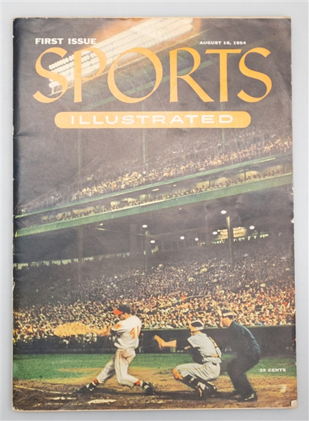  Lot of (2) Vintage 1954 Sports Illustrated 1st & 2nd Issue w. Cards Intact & 1949 Philadelphia A's Yearbook