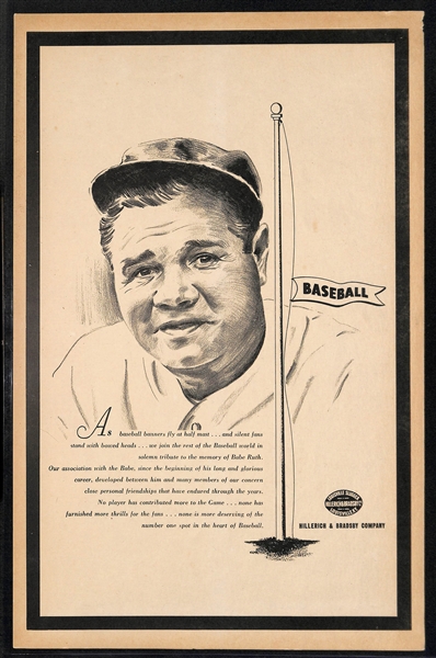 1948 Babe Ruth Louisville Slugger Store Memoriam Display