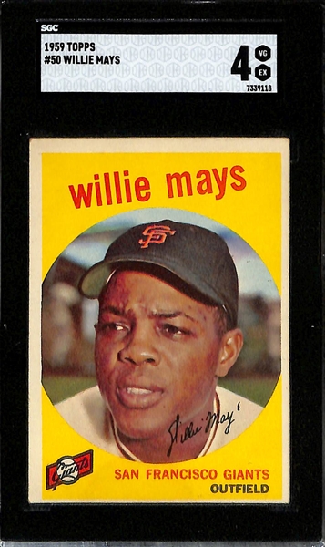 Willie Mays Lot - 1956 Topps #130 (SGC 1) & 1959 Topps #50 (SGC 4)