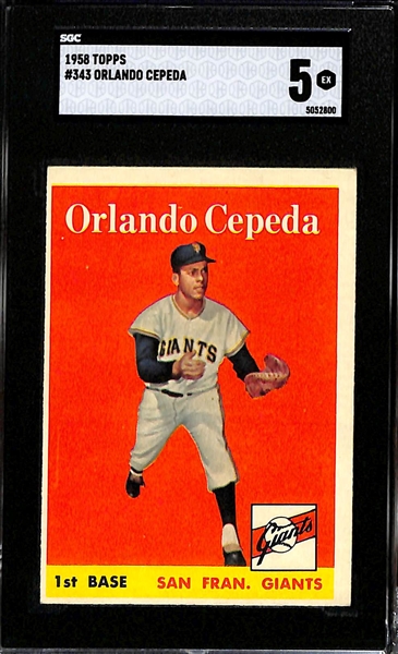 1958 Orlando Cepeda #343 Rookie Card Graded SGC 5