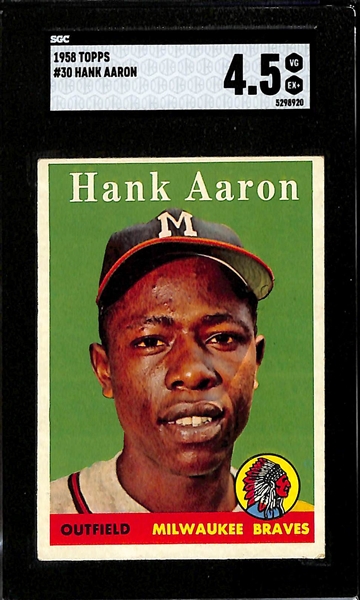 1958 Topps Hank Aaron #30 Graded SGC 4.5