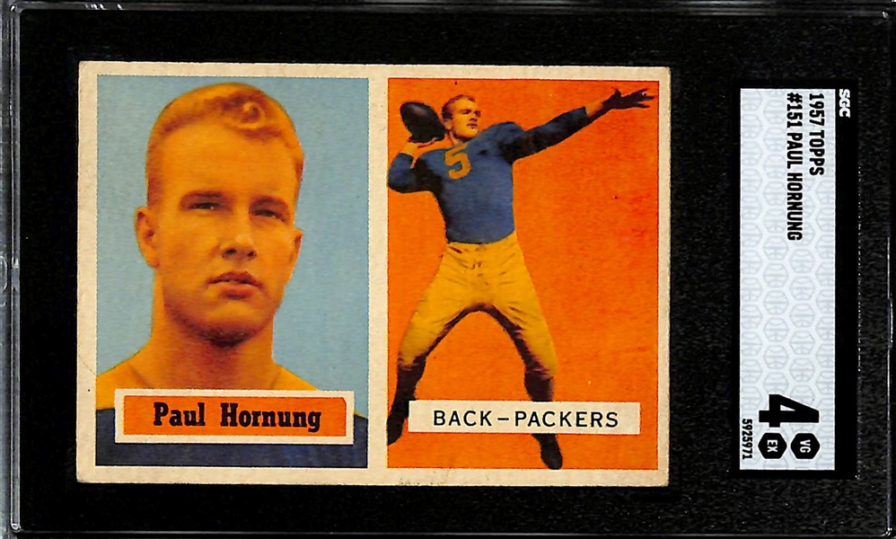 1957 Topps Paul Hornung Rookie Card #151 (SGC 4) & 1960 Topps Bart Starr #51 (SGC 5)