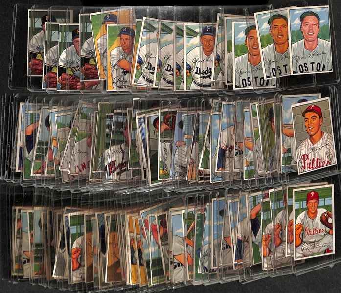 Lot of (99) Assorted 1952 Bowman Baseball Cards w. (4) 1952 Jim Piersall Cards (2nd Year)