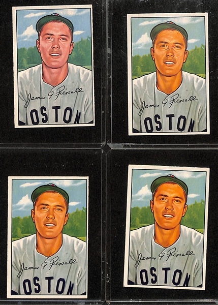 Lot of (99) Assorted 1952 Bowman Baseball Cards w. (4) 1952 Jim Piersall Cards (2nd Year)