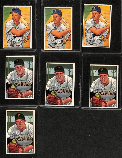 Lot of (99) Assorted 1952 Bowman Baseball Cards w. (4) 1952 Jim Piersall Cards (2nd Year)