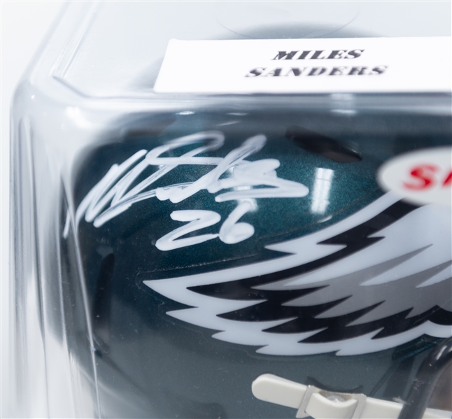 Autograph Lot - Eleven with Eggos Autograph Chase Funko Pop & Miles Sanders Eagles Signed Mini Helmet (Both w. JSA COAs)