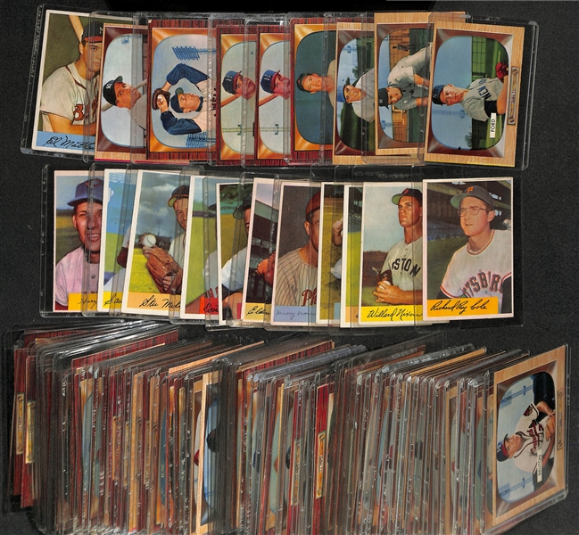 Lot of (12) 1954 & (80) 1955 Bowman Baseball Cards w. 1955 Whitey Ford