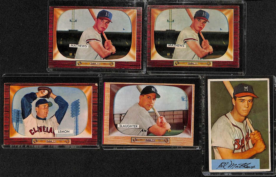 Lot of (12) 1954 & (80) 1955 Bowman Baseball Cards w. 1955 Whitey Ford