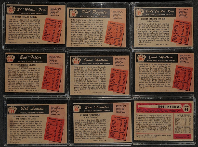 Lot of (12) 1954 & (80) 1955 Bowman Baseball Cards w. 1955 Whitey Ford