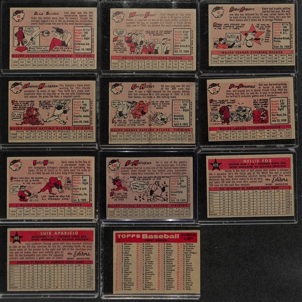 Lot of (130) 1958 Topps Baseball Cards w. Duke Snider