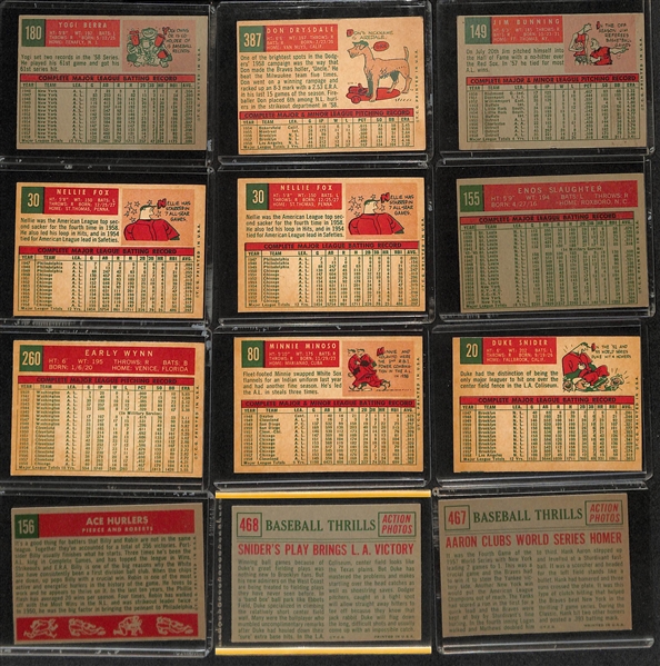 Lot of (150) 1958 & (150) 1959 Topps Baseball Cards w. 1959 Yogi Berra