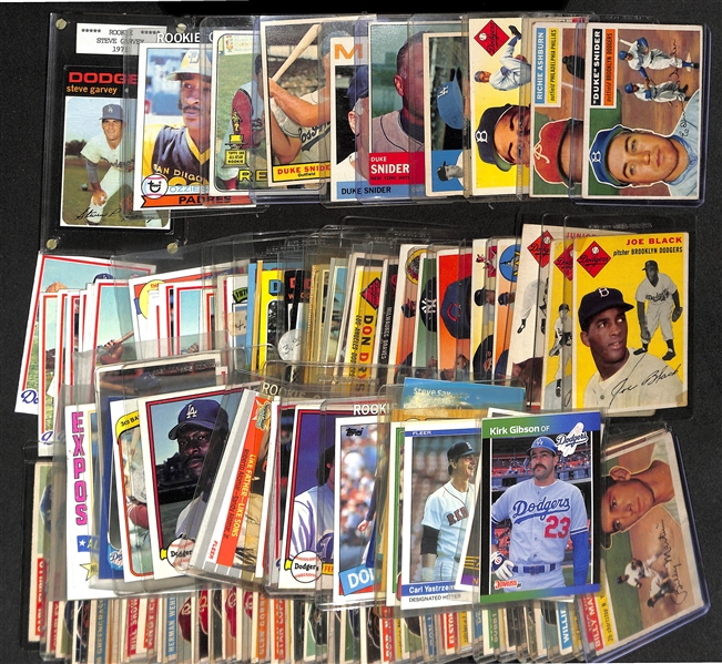  Lot of (90) 1954-1979 Topps Baseball Cards w. 1956 Duke Snider