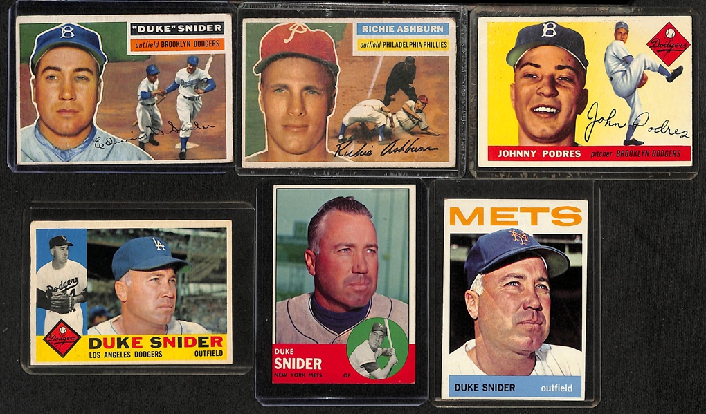  Lot of (90) 1954-1979 Topps Baseball Cards w. 1956 Duke Snider