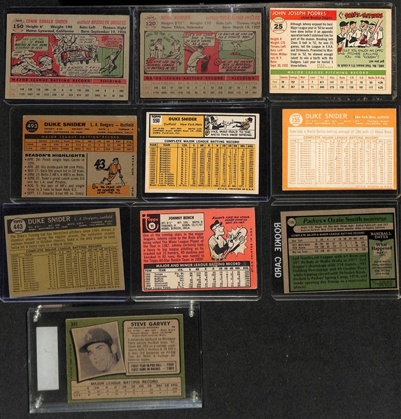  Lot of (90) 1954-1979 Topps Baseball Cards w. 1956 Duke Snider