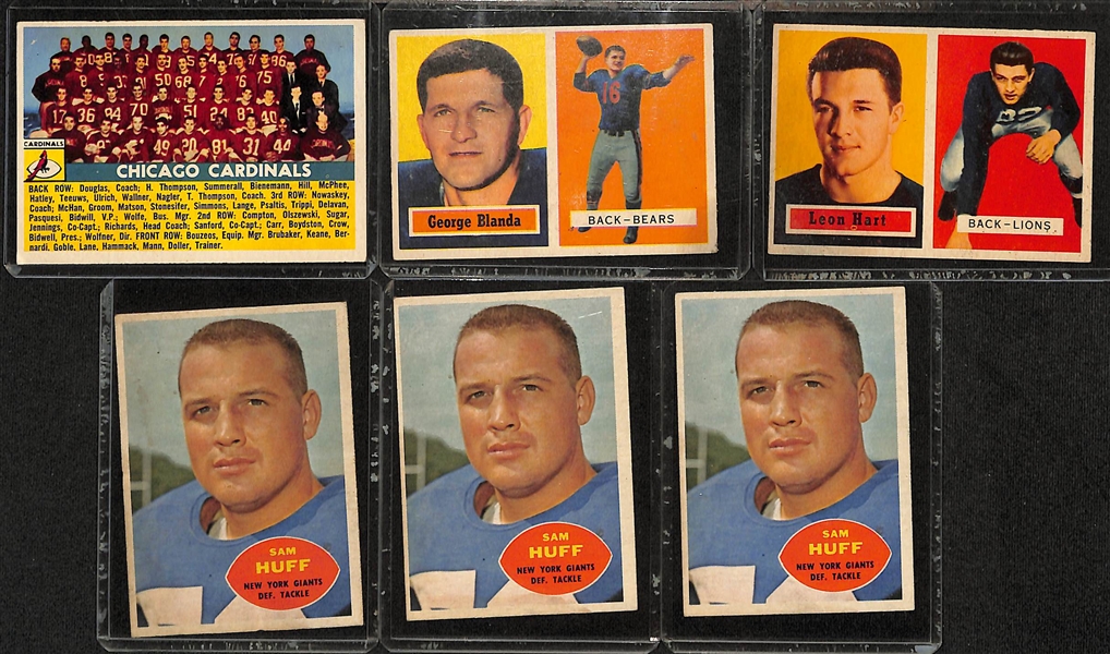 Lot of (100+) 1956 & (45) 1957-1960 Topps Football Cards w. 1956 George Blanda & 1956 Bobby Layne