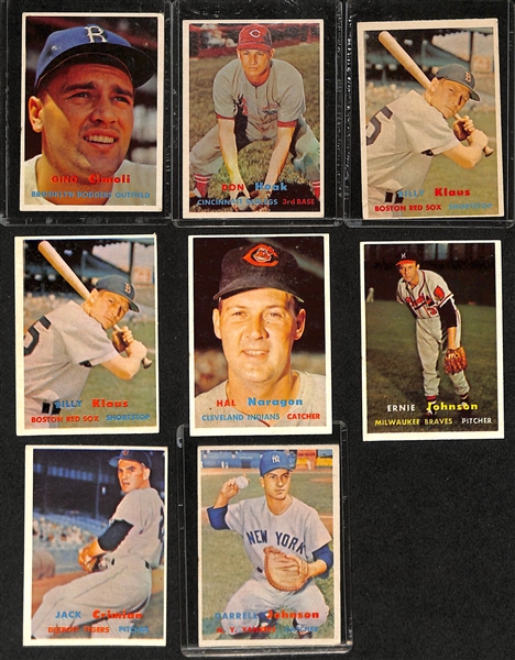  Lot of Approx (400) 1957 Topps Baseball Cards w. (2) Roy Campanella & (2) Duke Snider