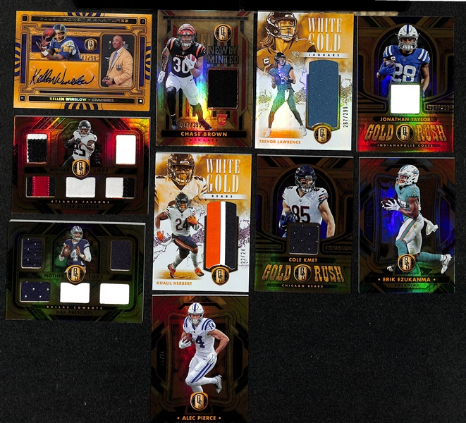 Lot of (27) Football Cards inc. 2014 Prestige Davante Adams Road To The NFL Rookie Autograph, 2022 Mosaic CeeDee Lamb White Sparkle (SSP), +